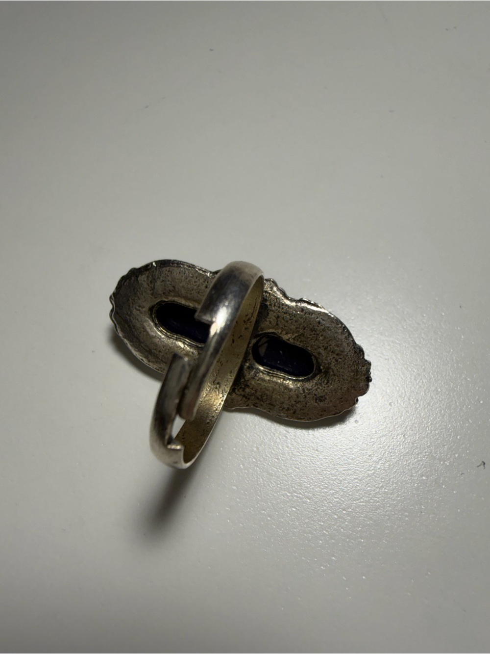 Sterling-Style Blue Stone Adjustable Ring - Women Jewelry - Picture 2 of 2